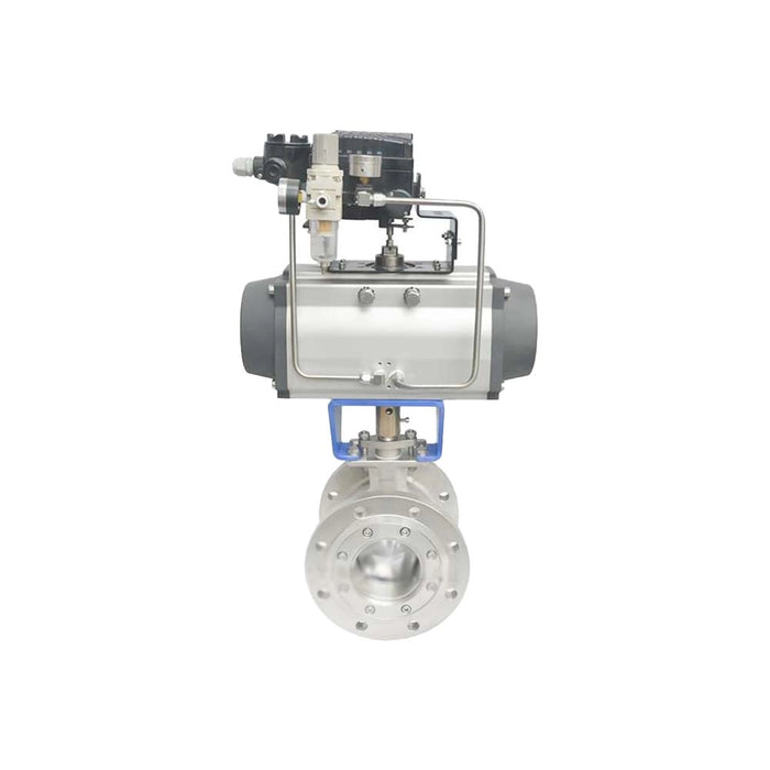 Cast Steel WCB 3” 150LB RF Flange V-Port Ball Valve With Pneumatic Actuator