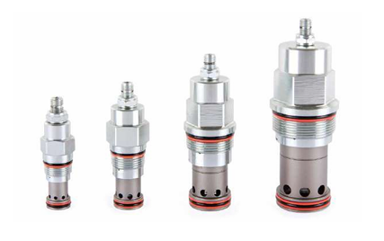 Kick-down, Pilot-operated, Balanced Piston Relief Valve Cartridge Valve