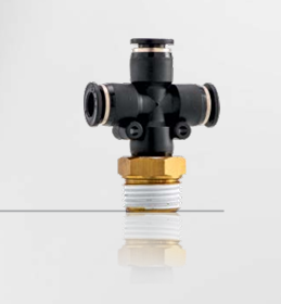 MALE THREAD CROSS - E-SERIES (BLACK) FITTING