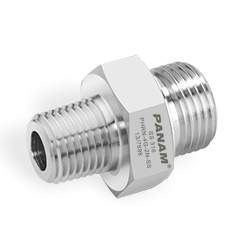 HEX REDUCING NIPPLE - (BSPP-M X NPT-M)