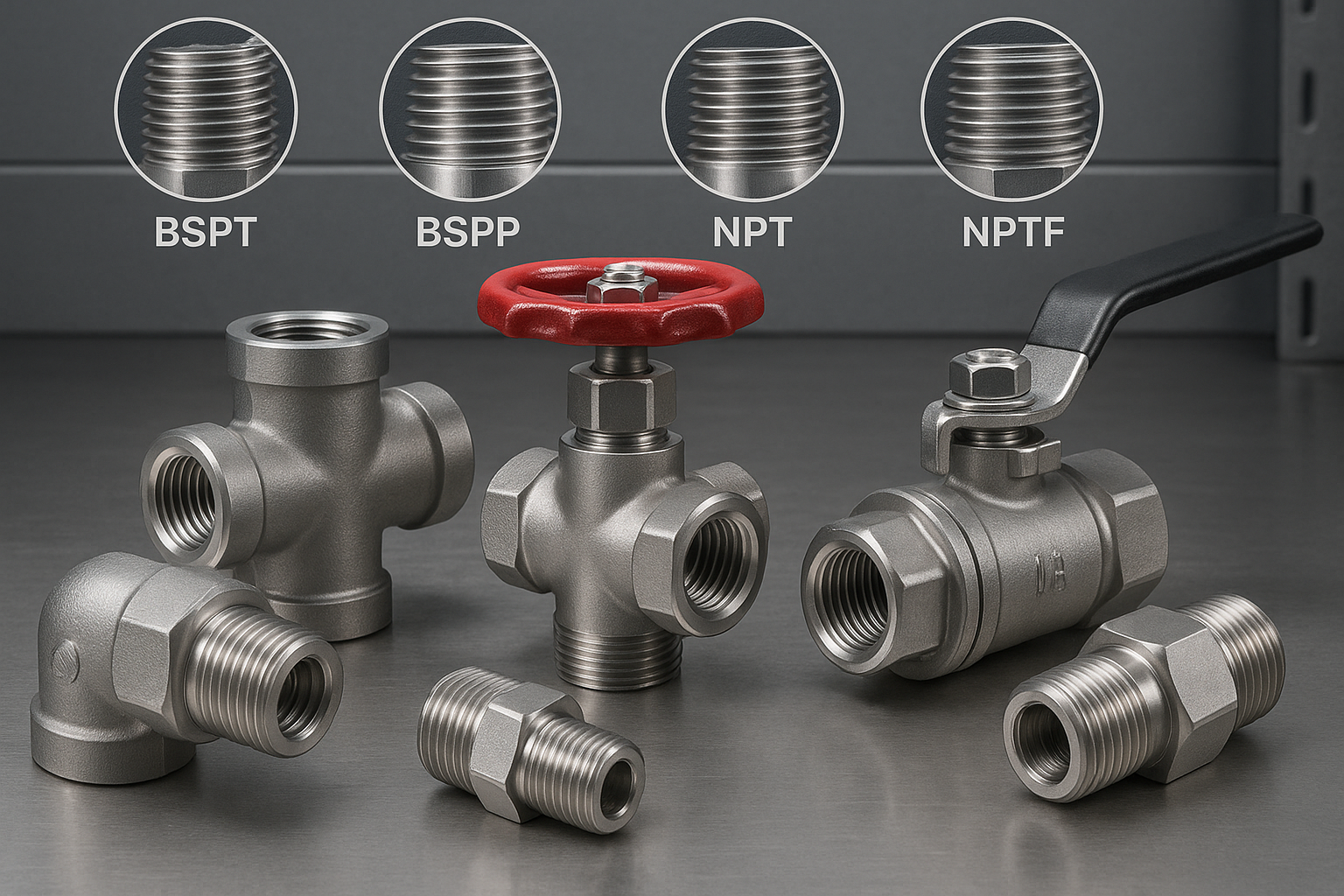 Understanding Pipe Thread Types: BSPP, BSPT, NPT, and NPTF Explained