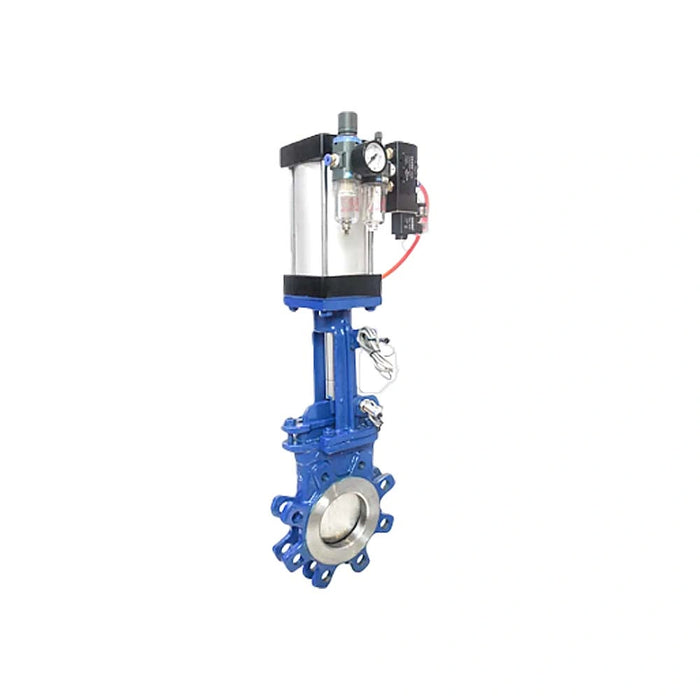 Cast Steel WCB DN100 PN16 LUG END Knife Gate Valve With Pneumatic Actuator