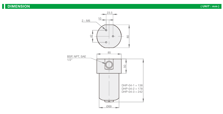 DHP-04 Aluminum Filter