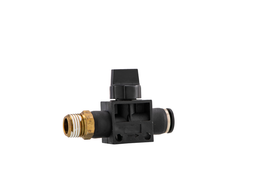 HAND VALVE (MALE THREAD) - E-SERIES (BLACK) FITTING