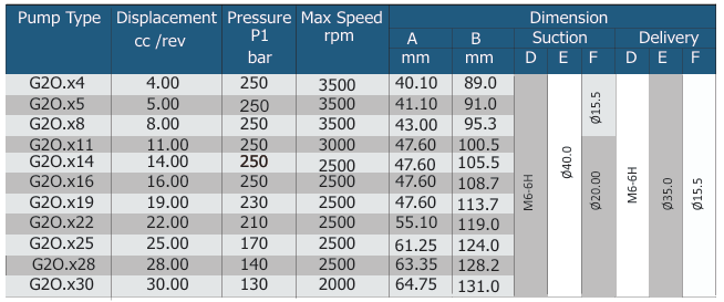 G2 Group Hydraulic Gear Pump