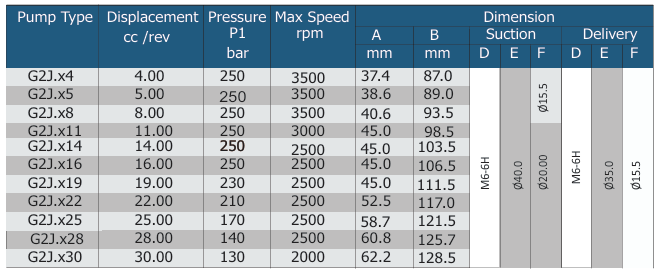 G2 Group Hydraulic Gear Pump