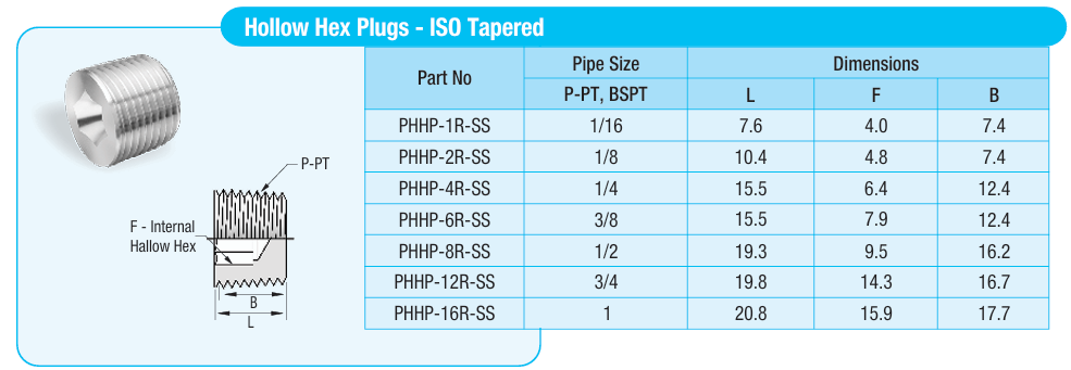 Hollow Hex Plug