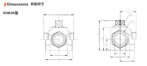 KHB3K Series Two-position Three-way High Pressure Ball Valve