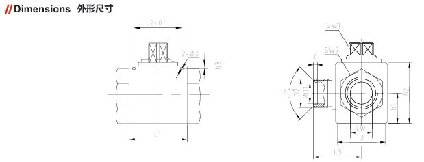 VH3V Series Two-position Three-way High Pressure Ball Valve